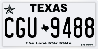 TX license plate CGU9488