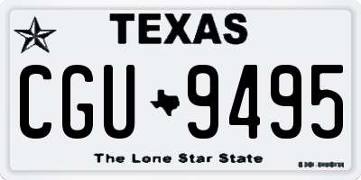 TX license plate CGU9495