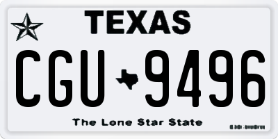 TX license plate CGU9496