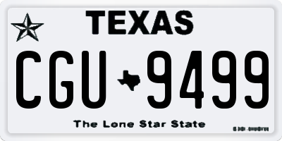 TX license plate CGU9499
