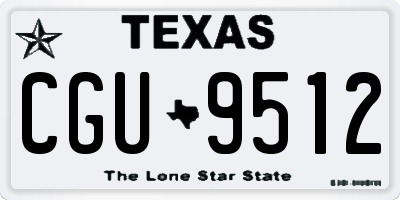TX license plate CGU9512
