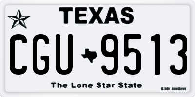 TX license plate CGU9513
