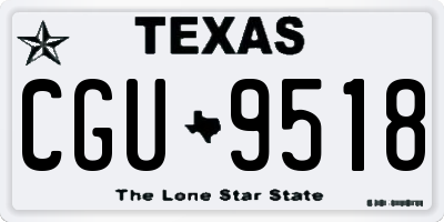 TX license plate CGU9518