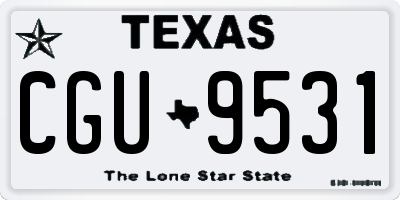 TX license plate CGU9531