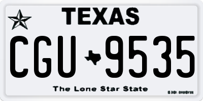 TX license plate CGU9535