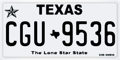 TX license plate CGU9536