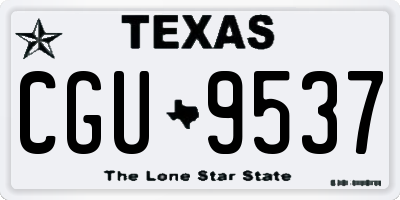 TX license plate CGU9537