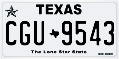 TX license plate CGU9543