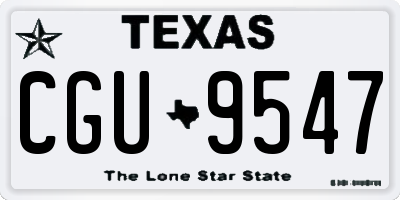 TX license plate CGU9547