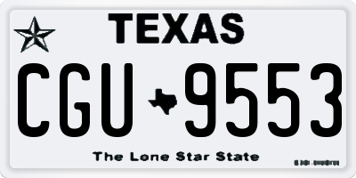 TX license plate CGU9553