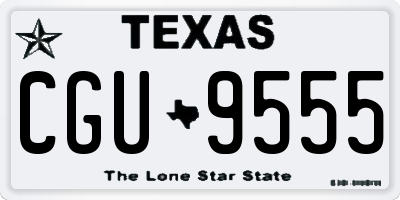 TX license plate CGU9555