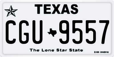 TX license plate CGU9557