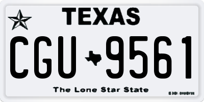 TX license plate CGU9561