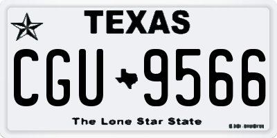 TX license plate CGU9566