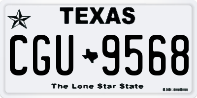TX license plate CGU9568