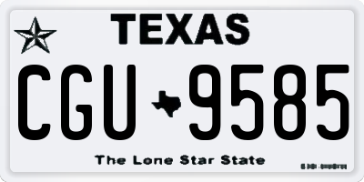 TX license plate CGU9585