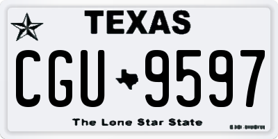 TX license plate CGU9597