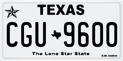 TX license plate CGU9600