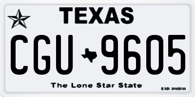 TX license plate CGU9605