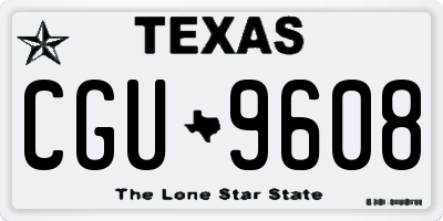 TX license plate CGU9608