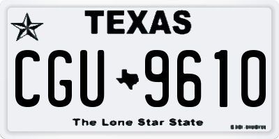 TX license plate CGU9610