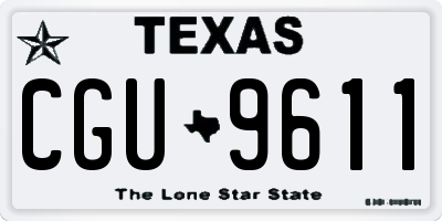 TX license plate CGU9611