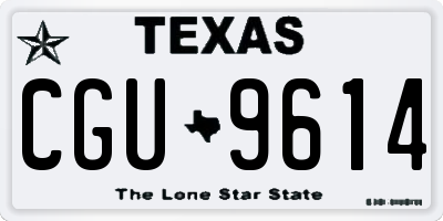 TX license plate CGU9614