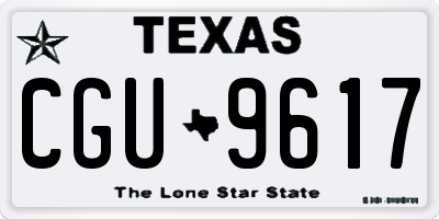 TX license plate CGU9617