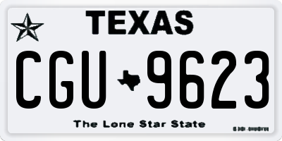 TX license plate CGU9623