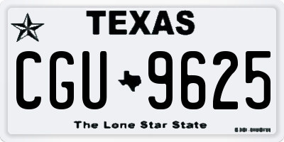 TX license plate CGU9625