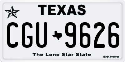 TX license plate CGU9626