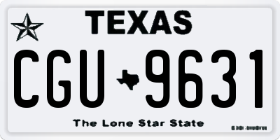 TX license plate CGU9631