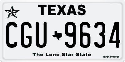 TX license plate CGU9634