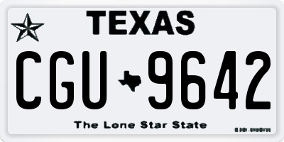 TX license plate CGU9642