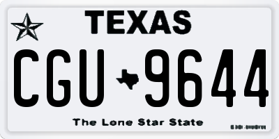 TX license plate CGU9644