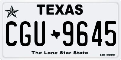 TX license plate CGU9645