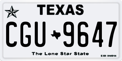 TX license plate CGU9647