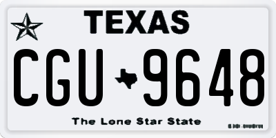 TX license plate CGU9648