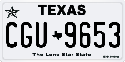 TX license plate CGU9653
