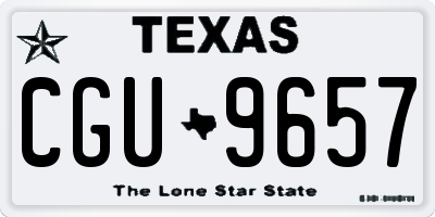 TX license plate CGU9657