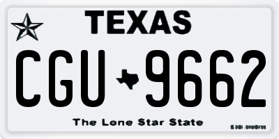 TX license plate CGU9662
