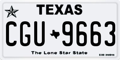 TX license plate CGU9663