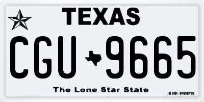 TX license plate CGU9665