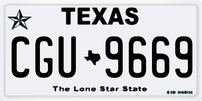 TX license plate CGU9669