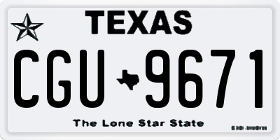TX license plate CGU9671