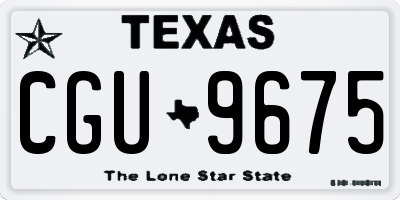 TX license plate CGU9675