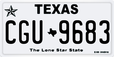 TX license plate CGU9683