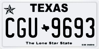 TX license plate CGU9693