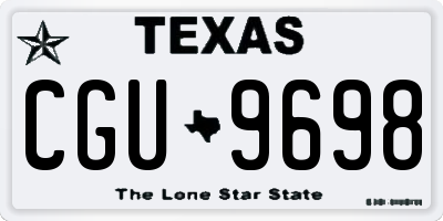 TX license plate CGU9698