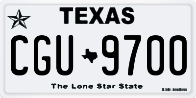 TX license plate CGU9700